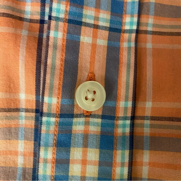 IZOD Men's Orange Plaid Shirt EUC 2XL - Picture 5 of 6
